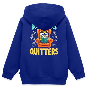 Eule Leser im Sessel Lesezeichen - Kinder Premium Organic Zip Hoodie - Royalblau - Hinten - AI Model Kid Male (0cm)
