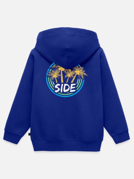 Side - Kinder Premium Organic Zip Hoodie - Royalblau