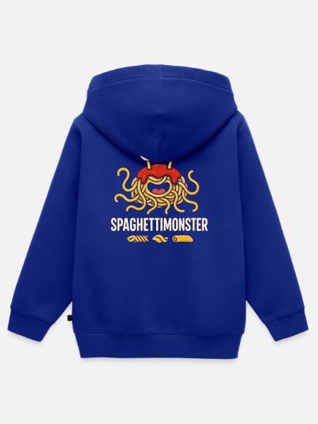 Spaghettimonster Cartoon Exzentrik - Kinder Premium Organic Zip Hoodie - Royalblau