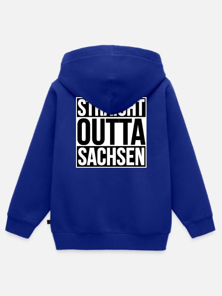 Straight Outta Sachsen - Kinder Premium Organic Zip Hoodie - Royalblau