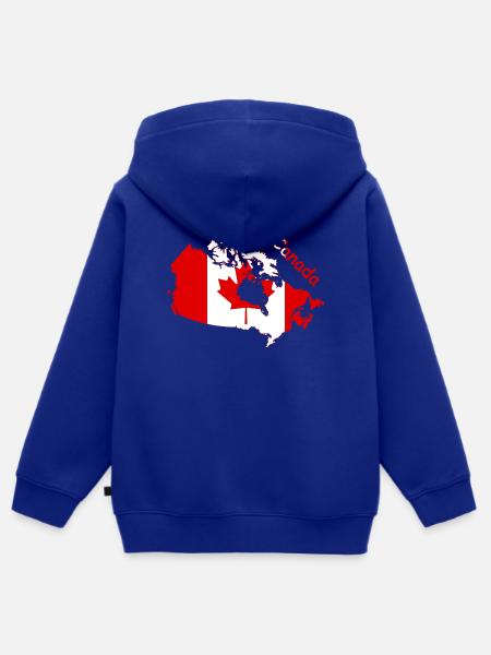 O Canada Flagge Kanada Silhouette - Kinder Premium Organic Zip Hoodie - Royalblau