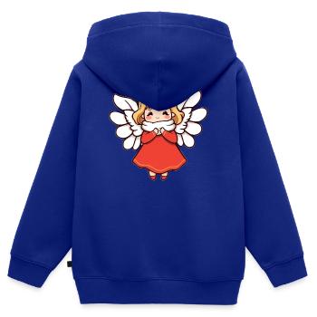 Ange - Sweat Premium à capuche zippé enfant bio - bleu roi - Dos - AI Model Kid Male (0cm)