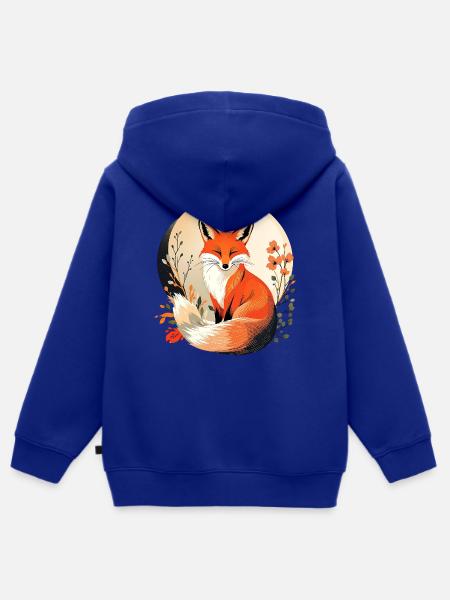 Boho Fuchs - Kinder Premium Organic Zip Hoodie - Royalblau