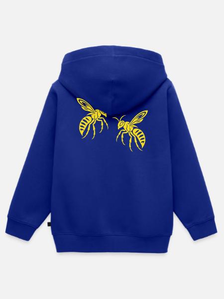 Biene Wespe - Kinder Premium Organic Zip Hoodie - Royalblau