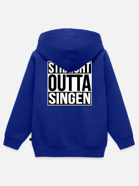 Straight Outta Singen - Kinder Premium Organic Zip Hoodie - Royalblau
