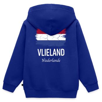 Vlieland - Kinder Premium Organic Zip Hoodie - Royalblau - Hinten - AI Model Kid Male (0cm)