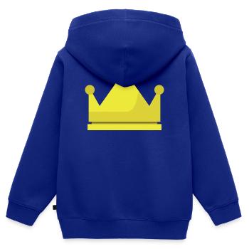 Krone - Kinder Premium Organic Zip Hoodie - Royalblau - Hinten - AI Model Kid Male (0cm)