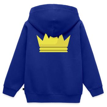 Krone - Kinder Premium Organic Zip Hoodie - Royalblau - Hinten - AI Model Kid Male (0cm)