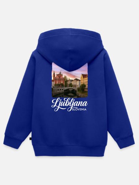 Ljubljana Slowenien - Kinder Premium Organic Zip Hoodie - Royalblau