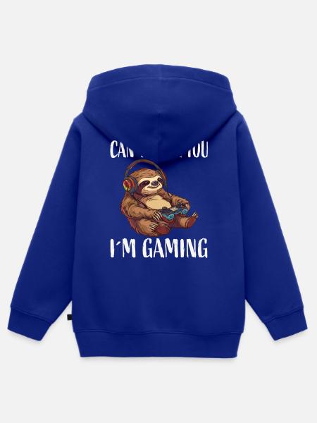 Gamer Faultier mit Headset - Kinder Premium Organic Zip Hoodie - Royalblau