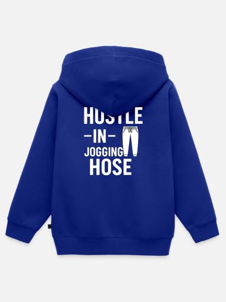 Hustle in Jogginghose - Kinder Premium Organic Zip Hoodie - Royalblau