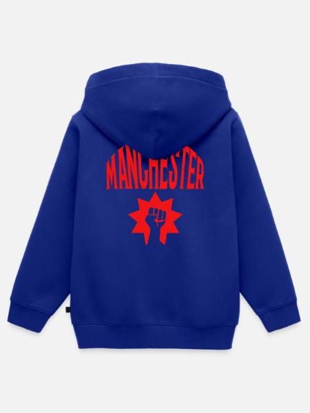 Manchester - Kinder Premium Organic Zip Hoodie - Royalblau