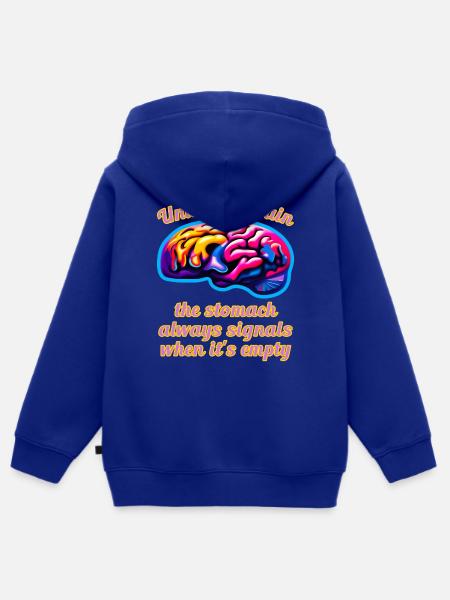 Gehirn & Magen A - Kinder Premium Organic Zip Hoodie - Royalblau