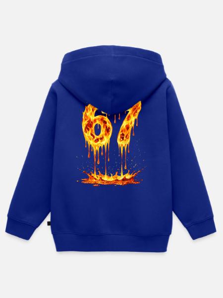 Six Seven Lava - Kinder Premium Organic Zip Hoodie - Royalblau