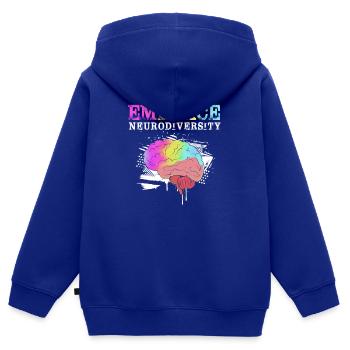 Autismus Autist ADHS Asperger Neurodiversity - Kinder Premium Organic Zip Hoodie - Royalblau - Hinten - AI Model Kid Male (0cm)