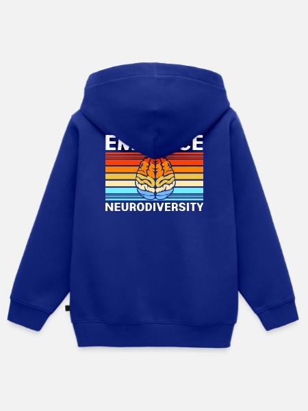 Autismus Autist ADHS Asperger Neurodiversity - Kinder Premium Organic Zip Hoodie - Royalblau