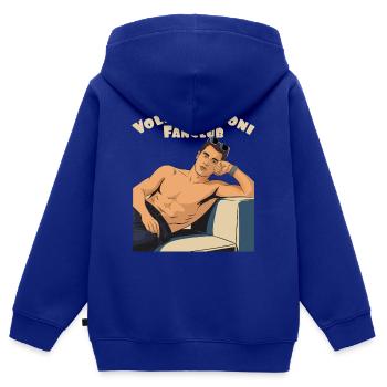 Toni's Fanclub - Kinder Premium Organic Zip Hoodie - Royalblau - Hinten - AI Model Kid Male (0cm)