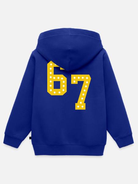 Gelbe Zahlenlichter 6 7 - Kinder Premium Organic Zip Hoodie - Royalblau
