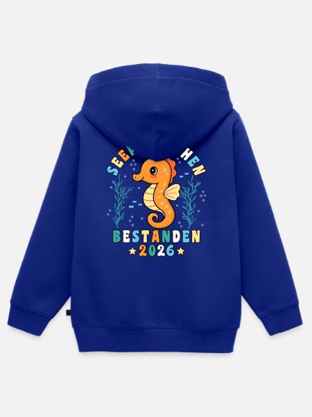 Seepferdchen Schwimmabzeichen bestanden 2026 - Kinder Premium Organic Zip Hoodie - Royalblau