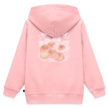 Haselnuss Vintage Illustration - Kinder Premium Organic Zip Hoodie - Rosa - Hinten - AI Model Kid Female (0cm)