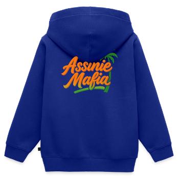 Assinie-Mafia - Kinder Premium Organic Zip Hoodie - Royalblau - Hinten - AI Model Kid Male (0cm)