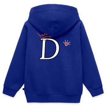 Herzkronen-Brief - Kinder Premium Organic Zip Hoodie - Royalblau - Hinten - AI Model Kid Male (0cm)
