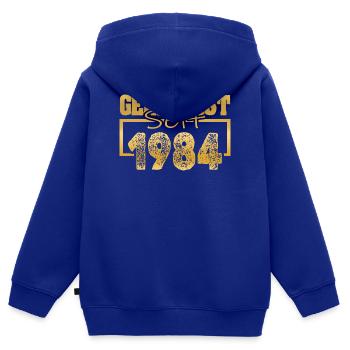 Uni 1984 - Kinder Premium Organic Zip Hoodie - Royalblau - Hinten - AI Model Kid Male (0cm)