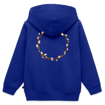 Simple couronne de saule – Décoration printanière - Sweat Premium à capuche zippé enfant bio - bleu roi - Dos - AI Model Kid Male (0cm)