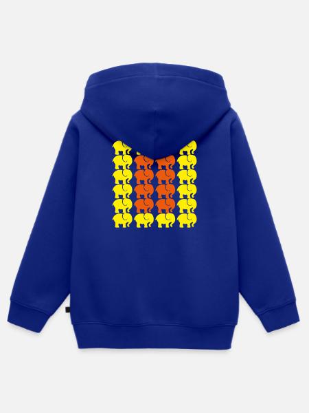 ELEFANT - Kinder Premium Organic Zip Hoodie - Royalblau