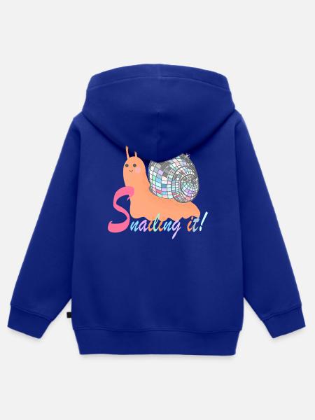 Snailing It! – Bunte Schnecke mit Disco-Kugel - Kinder Premium Organic Zip Hoodie - Royalblau