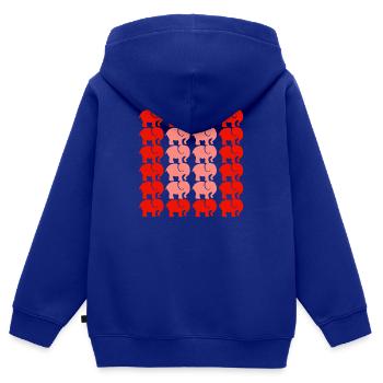 ELEFANT - Kinder Premium Organic Zip Hoodie - Royalblau - Hinten - AI Model Kid Male (0cm)