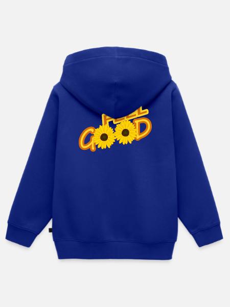 FEEL GOOD - Kinder Premium Organic Zip Hoodie - Royalblau