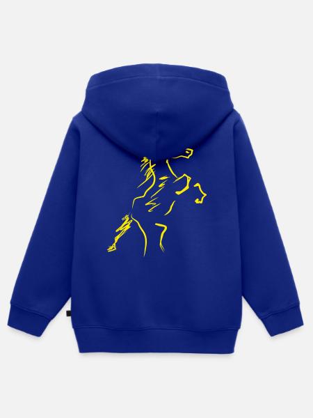 Pferd Reitsport Reiter - Kinder Premium Organic Zip Hoodie - Royalblau