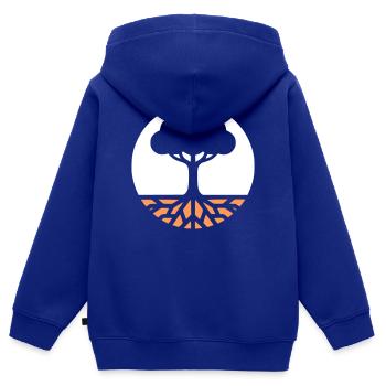 Baum des Lebens Wurzeln - Kinder Premium Organic Zip Hoodie - Royalblau - Hinten - AI Model Kid Male (0cm)