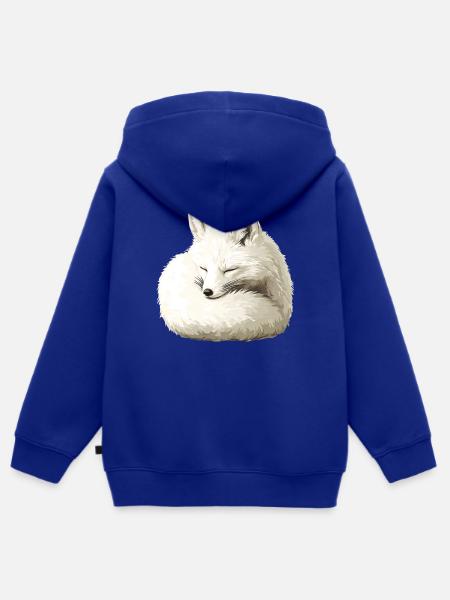 Schlafender Winterfuchs - Kinder Premium Organic Zip Hoodie - Royalblau