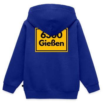 OLD POSTCODE ZIP CODE RETRO 6300 GIESSEN - Kids Premium Organic Zip-up Hoodie - royal blue - Back - AI Model Kid Male (0cm)