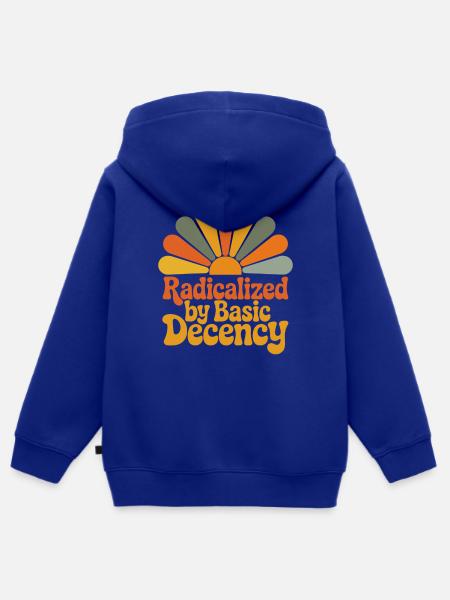 Radicalized by Basic Decency - Kinder Premium Organic Zip Hoodie - Royalblau