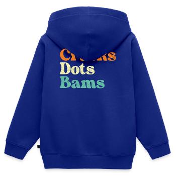 Fissures Points Bams Carreaux de Mahjong Amant - Sweat Premium à capuche zippé enfant bio - bleu roi - Dos - AI Model Kid Male (0cm)