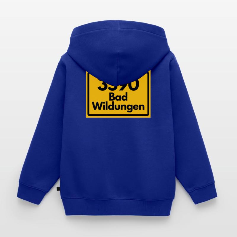OLD POSTCODE POSTCODE RETRO 3590 BAD WILDUNGEN Kids Premium Organic Zip-up Hoodie