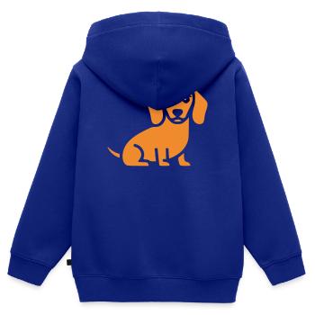 Dackel Hund Flat Design - Kinder Premium Organic Zip Hoodie - Royalblau - Hinten - AI Model Kid Male (0cm)