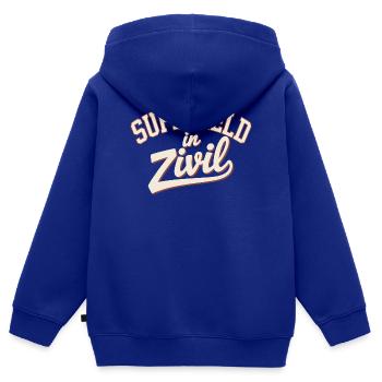 Super-héros en costume de super-héros civil - Sweat Premium à capuche zippé enfant bio - bleu roi - Dos - AI Model Kid Male (0cm)