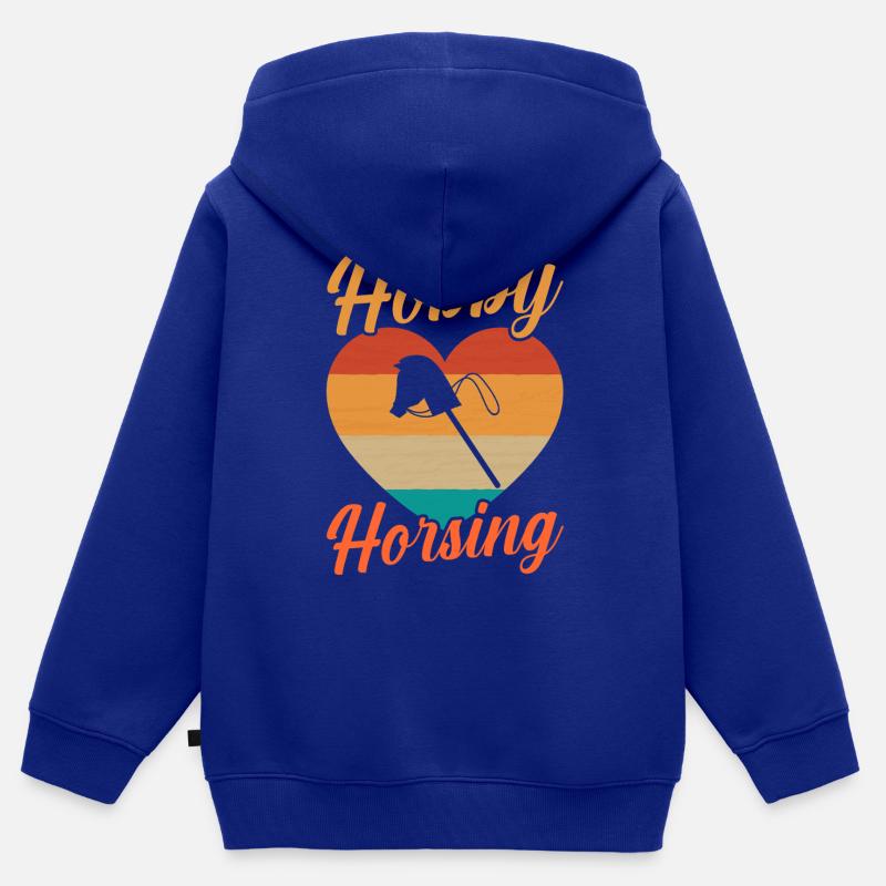 Steckenpferd Cheval de Hobby Cavalier - Sweat Premium à capuche zippé enfant bio - bleu roi
