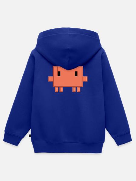 Claude Code Pixel AI Maskottchen-Entwickleraufkleber - Kinder Premium Organic Zip Hoodie - Royalblau