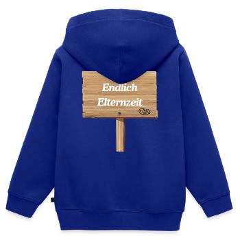 Endlich Elternzeit - Kinder Premium Organic Zip Hoodie - Royalblau - Hinten - AI Model Kid Male (0cm)