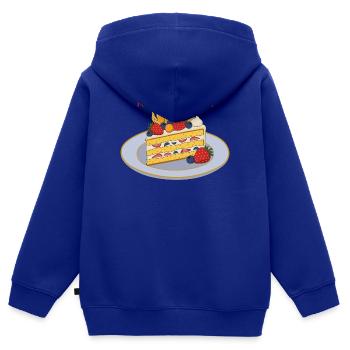 Kuchenjäger Obstkuchen Slice - Kinder Premium Organic Zip Hoodie - Royalblau - Hinten - AI Model Kid Male (0cm)