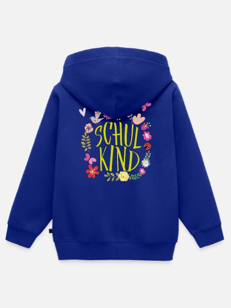 Schulkind Blumenkranz  - Kinder Premium Organic Zip Hoodie - Royalblau