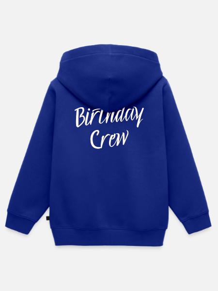 Birthday Crew - Kinder Premium Organic Zip Hoodie - Royalblau