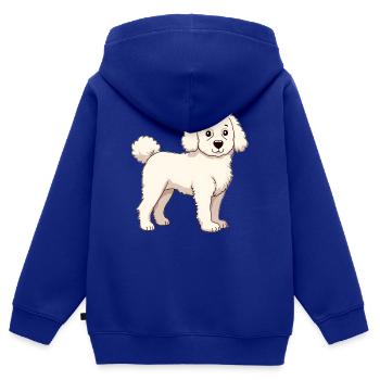 Weisser Pudel - Kinder Premium Organic Zip Hoodie - Royalblau - Hinten - AI Model Kid Male (0cm)