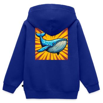 Wal - Kinder Premium Organic Zip Hoodie - Royalblau - Hinten - AI Model Kid Male (0cm)
