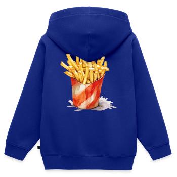 Aquarell Pommes Becher - Kinder Premium Organic Zip Hoodie - Royalblau - Hinten - AI Model Kid Male (0cm)